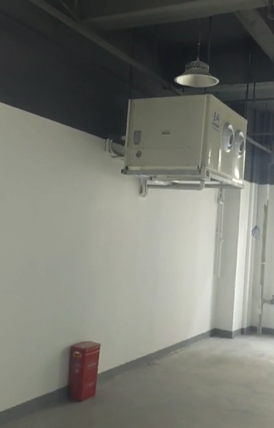 食品倉庫整體制冷恒溫，應(yīng)用蒸發(fā)冷省電空調(diào)（臥式射流30機型）